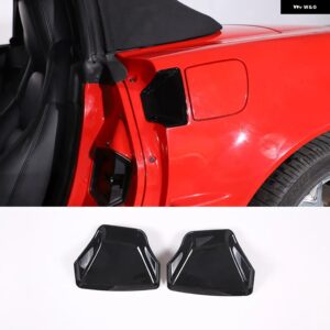 シボレー コルベット C6 2005-2013 ABS カーボン車 外装 ドアボウルカバー 装飾ステッカー カーアクセサリー カスタムパーツ アク - black