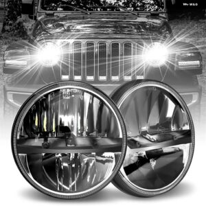 ジープ BITCUK 車 LED H4 7インチ カーアクセサリー HI/LO ビーム HALO DOT E9 4X4 7インチ LED ヘッドライト ラングラー TJ JK LJ CJ LADA - 1pcs