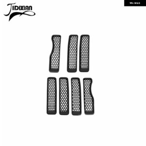 ジープ ラングラー JL グラディエーター JT 2018-23 フロントグリル メッシュ装飾カバー アクセサリー カスタムパーツ アクセサリー 交換用 - black