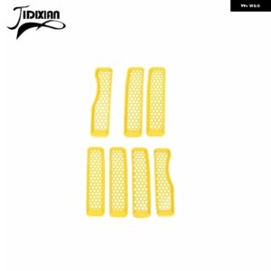 ジープ ラングラー JL グラディエーター JT 2018-23 フロントグリル メッシュ装飾カバー アクセサリー カスタムパーツ アクセサリー 交換用 - Yellow