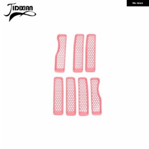 ジープ ラングラー JL グラディエーター JT 2018-23 フロントグリル メッシュ装飾カバー アクセサリー カスタムパーツ アクセサリー 交換用 - Pink