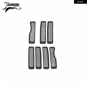 ジープ ラングラー JL グラディエーター JT 2018-23 フロントグリル メッシュ装飾カバー アクセサリー カスタムパーツ アクセサリー 交換用 - Matte Black