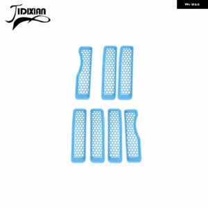 ジープ ラングラー JL グラディエーター JT 2018-23 フロントグリル メッシュ装飾カバー アクセサリー カスタムパーツ アクセサリー 交換用 - Light Blue