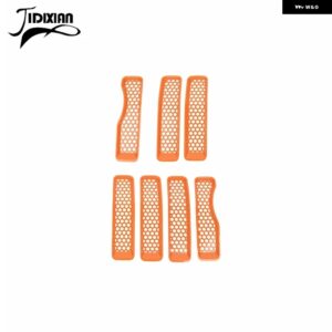 ジープ ラングラー JL グラディエーター JT 2018-23 フロントグリル メッシュ装飾カバー アクセサリー カスタムパーツ アクセサリー 交換用 - Orange