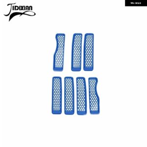 ジープ ラングラー JL グラディエーター JT 2018-23 フロントグリル メッシュ装飾カバー アクセサリー カスタムパーツ アクセサリー 交換用 - Blue