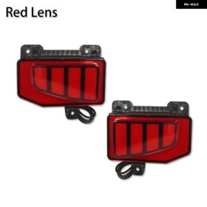 ジープ リアバンパー リフレクターは フル LED 3-IN-1 テール/ブレーキ ライト 連続点滅ウインカー 2019 年以降の グラディエーター JT と交 - Red Lens