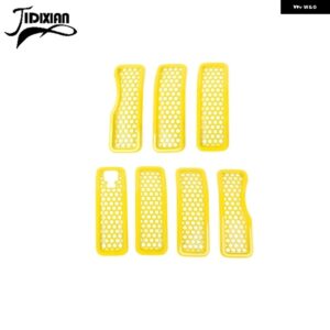 ジープ ラングラー JL グラディエーター JT 2024 車 外装 レーシンググリル メッシュカメラ装飾カバー アクセサリー カスタムパーツ アクセ - Yellow