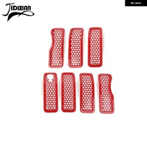 ジープ ラングラー JL グラディエーター JT 2024 車 外装 レーシンググリル メッシュカメラ装飾カバー アクセサリー カスタムパーツ アクセ - Red