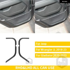 ジープ グラディエーター 2020-23 アクセサリーカーボン車室内ドア装飾ストリップパネル トリム ステッカー 装飾 カスタムパーツ アクセサ - back door black
