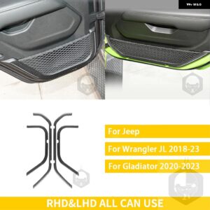 ジープ グラディエーター 2020-23 アクセサリーカーボン車室内ドア装飾ストリップパネル トリム ステッカー 装飾 カスタムパーツ アクセサ - set black