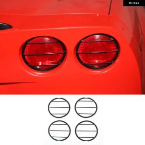 シボレー コルベット C6 2005-13 アルミブラックフロントリアフォグランプ リアライト メッシュカバー トリム カーアクセサリー カスタム - style　b