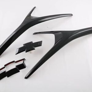 シボレー シーカートラックス 2023 2024 カーアクセサリーカーボンスタイルフロントセンターメッシュグリル カバー ラジエーターストリップ - Carbon　fiber　style