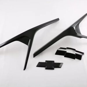シボレー シーカートラックス 2023 2024 カーアクセサリーカーボンスタイルフロントセンターメッシュグリル カバー ラジエーターストリップ - piano　black