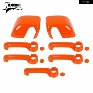 ジープ バックミラー ドアハンドル装飾カバー ラングラー JK 2007-17 カスタムパーツ アクセサリー 交換用部品 互換品 - 4 door orange