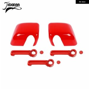 ジープ バックミラー ドアハンドル装飾カバー ラングラー JK 2007-17 カスタムパーツ アクセサリー 交換用部品 互換品 - 2 door red
