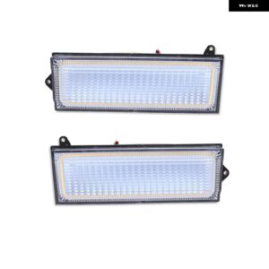ジープ スイッチバック LED デイタイム ランニングライト ASSY チェロキー コマンチ ホワイト/アンバー DRL ウィンカー機能 付き 1984-1996 - Clear Lens