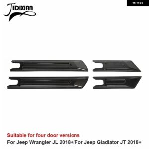 ジープ 車体ドアアンチスクラッチガードプレート装飾カバー ラングラーJLグラディエーターJT 2018 2019 2021 2020-23アップ カスタムパーツ - carbon fiber 4 door