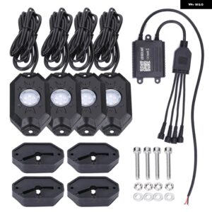 ジープ RGB LED ロックライト トレイルリグライト アプリ制御音楽ネオン車アンダーグローシャーシランプ オフロードトラックボートSUV 4X4 - 4PCs
