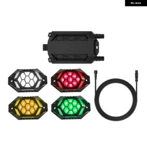ジープ RGB LED ロックライト トレイルリグライト アプリ制御音楽ネオン車アンダーグローシャーシランプ オフロードトラックボートSUV 4X4 - 4pcs2