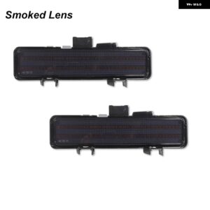 シボレー 2個 フロントバンパー シーケンシャルアンバーウィンカーライト アセンブリ 83-93 S10/ GMC S15 ホワイト LED D - smoked　lens