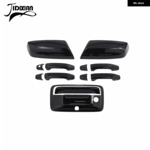 シボレー ドアテールドアハンドルバックミラー 装飾シェルカバー シルバラード GMC シエラ 2014-18 カスタムパーツ アクセサリー 交換用 - blalck