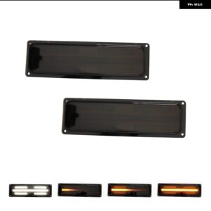 シボレー スイッチバック アンバー イエロー LED フロント ターン シグナル ランプ 200GMC C/K 1500/2500/3500 白色 - Smoked　Lens