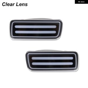 シボレー シーケンシャル フロント ターン シグナル ライト アセンブリ カマロ ホワイト LED パーキング/ドライビング アンバー L - clear　lens