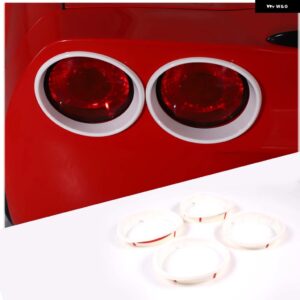シボレー コルベット C6 2005-2013 ABS ブラック/リアテールランプ 装飾リングアクセサリー カスタムパーツ アクセサリー 交換用部 - white