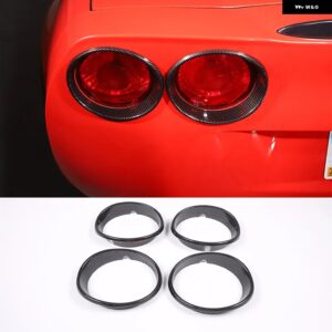 シボレー コルベット C6 2005-2013 ABS ブラック/リアテールランプ 装飾リングアクセサリー カスタムパーツ アクセサリー 交換用部 - carbon　fibre