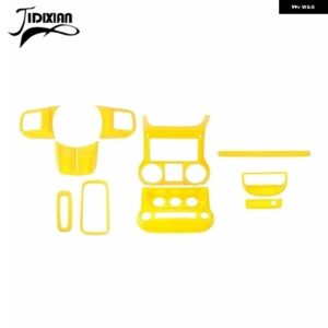 ジープ 10個 ダッシュボードセンターコンソール室内装飾カバー ラングラー JK 2011-17 カスタムパーツ アクセサリー 交換用部品 互換品 - Yellow