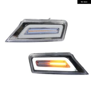 ジープ リバティ レネゲードシーケンシャル フロント ターン シグナル ライト アセンブリ ホワイト LED パーキング/運転 フル アンバー LED - Clear Lens