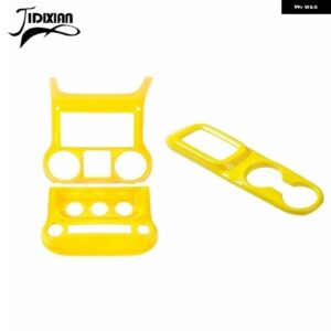 ジープ カーセンターコンソール空調スイッチギアパネル 装飾カバー ラングラー JK 2011-2017 カーアクセサリー カスタムパーツ アクセサリ - Yellow