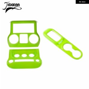 ジープ カーセンターコンソール空調スイッチギアパネル 装飾カバー ラングラー JK 2011-2017 カーアクセサリー カスタムパーツ アクセサリ - Light green