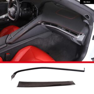 シボレー ABS カーボン コルベット C8 Z51 Z06 2020-2023 カーセンターコントロールサイド装飾フレームステッカー カーアクセ - style　b　carbon　fiber