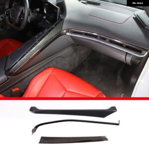 シボレー ABS カーボン コルベット C8 Z51 Z06 2020-2023 カーセンターコントロールサイド装飾フレームステッカー カーアクセ - style　c　carbon　fiber