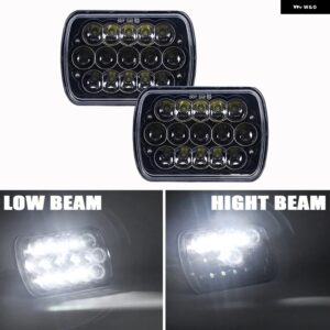 ジープ 90ワット 5X7インチ 7X6インチ スクエア LED ヘッドライト ホワイト DRL アンバーイエローウィンカー ラングラー YJ チェロキー XJ - 2pcs 45w