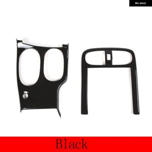 シボレー ABS レッド/カーボン コルベット C6 2005-2013 中央コントロールパネル カバー 装飾ステッカー カーアクセサリー カスタ - black