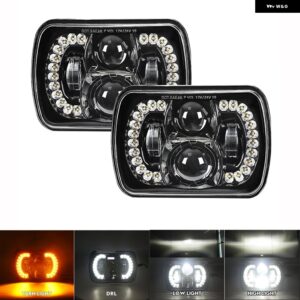 ジープ LED 5 7インチ 7 6インチ インチ H4 ヘッドライト 防水 H4 スクエアヘッドランプ チェロキー XJ ラングラートラック 4X4 トヨタ 日産 - 2pcs 90W2