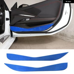 シボレー 2個 ソフトカーボンドアアンチキックパネル カバー トリム コルベット C8 Z06 Z51 2020-2023 カスタムパーツ アクセ - style　e