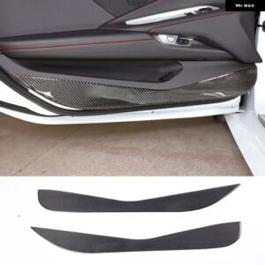シボレー 2個 ソフトカーボンドアアンチキックパネル カバー トリム コルベット C8 Z06 Z51 2020-2023 カスタムパーツ アクセ - style　a