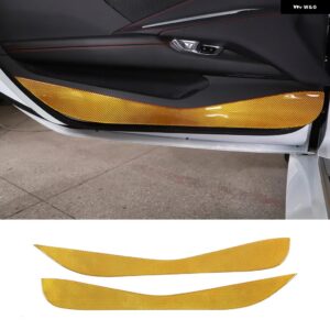 シボレー 2個 ソフトカーボンドアアンチキックパネル カバー トリム コルベット C8 Z06 Z51 2020-2023 カスタムパーツ アクセ - style　d