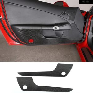 シボレー 2005-2013 コルベット C6 ソフトカーボンカースタイリングドアアンチキックパネル カバー ステッカー インテリア アクセサリー - carbon　fiber　black