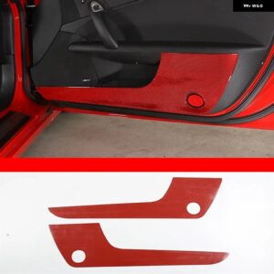 シボレー 2005-2013 コルベット C6 ソフトカーボンカースタイリングドアアンチキックパネル カバー ステッカー インテリア アクセサリー - carbon　fiber　red