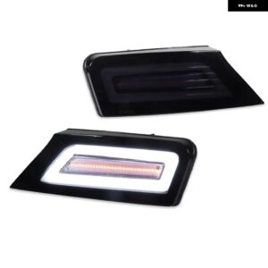 ジープ フロントシーケンシャルウィンカーランプ アセンブリ リバティ キセノンホワイトLEDパーキング/運転フルアンバーLEDウインカー08-12 - Smoked Lens