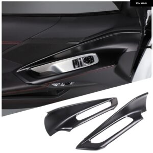 シボレー ABS カーボン コルベット C8 Z06 Z51 2020-2023 ガラス リフトボタン装飾フレームステッカー カーアクセサリー カ - matte　black