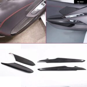 シボレー ABS 赤 コルベット C8 スティングレイ Z51 Z06 2020-2023 ドアアンチキックパネル カバー トリム ステッカー カ - 4pcs　carbon　fiber