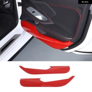 シボレー ABS 赤 コルベット C8 スティングレイ Z51 Z06 2020-2023 ドアアンチキックパネル カバー トリム ステッカー カ - 2pcs　red