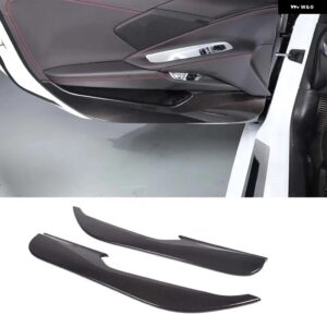 シボレー ABS 赤 コルベット C8 スティングレイ Z51 Z06 2020-2023 ドアアンチキックパネル カバー トリム ステッカー カ - 2pcs　carbon　fiber
