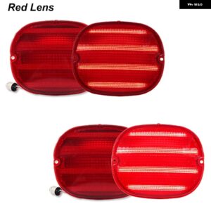 シボレー 4個 フル LED HALO VETTE テールランプ アセンブリ ハイパーフラッシュバイパスハーネス付き 1990-1996 C4 コ - red　lens