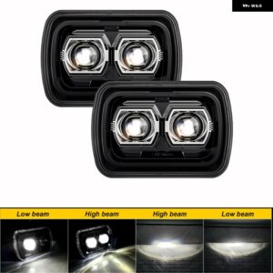 ジープ 5X7インチ 7X6インチ 長方形 LED ヘッドライト DRL ハイロービーム ラングラー YJ チェロキー XJ トヨタ 日産 GMC フォード カスタ - 2pcs 90W